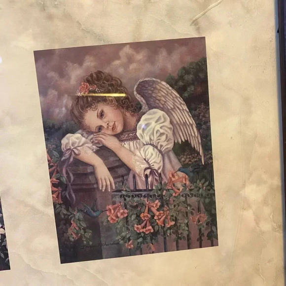 VTG Angel Girl Artwork Home Office Hanging Wall Decor Sing By Donna Richardson - Picture 4 of 8